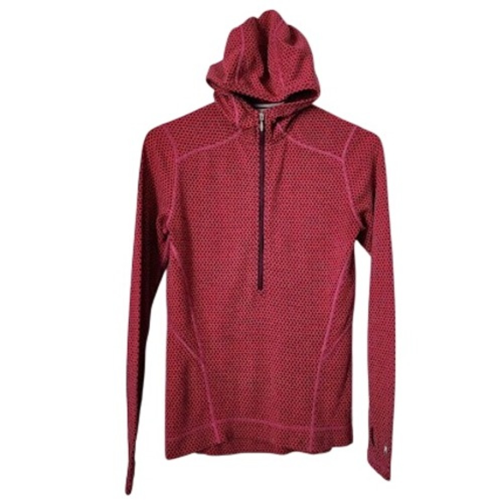 SMARTWOOL Classic Thermal Merino Wool 1/2 Zip Hoodie Magenta Pink XS